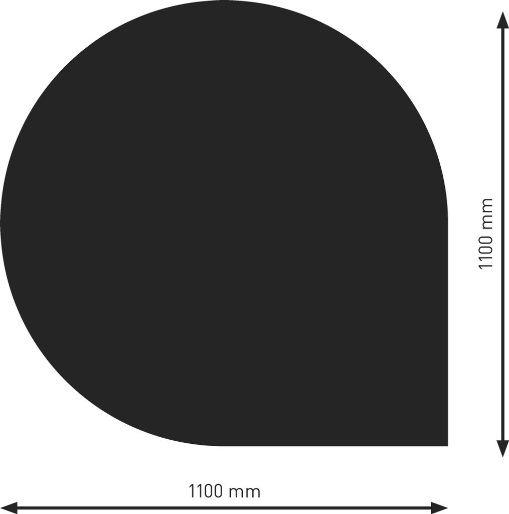 Raik Bodenplatte Tropfen schwarz pulverbeschichtet 1100 x 1100 mm