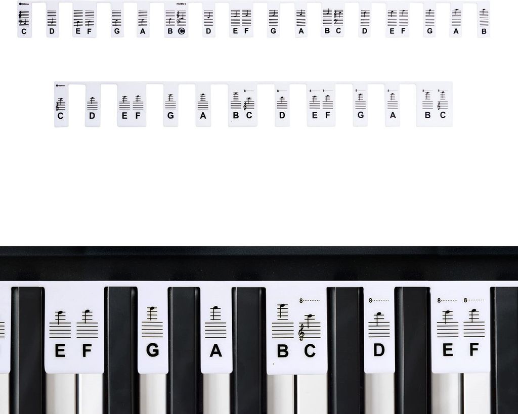 INF Odnímatelné štítky na piano a klávesnici 61 kláves Bílý Obrázek produktu 7