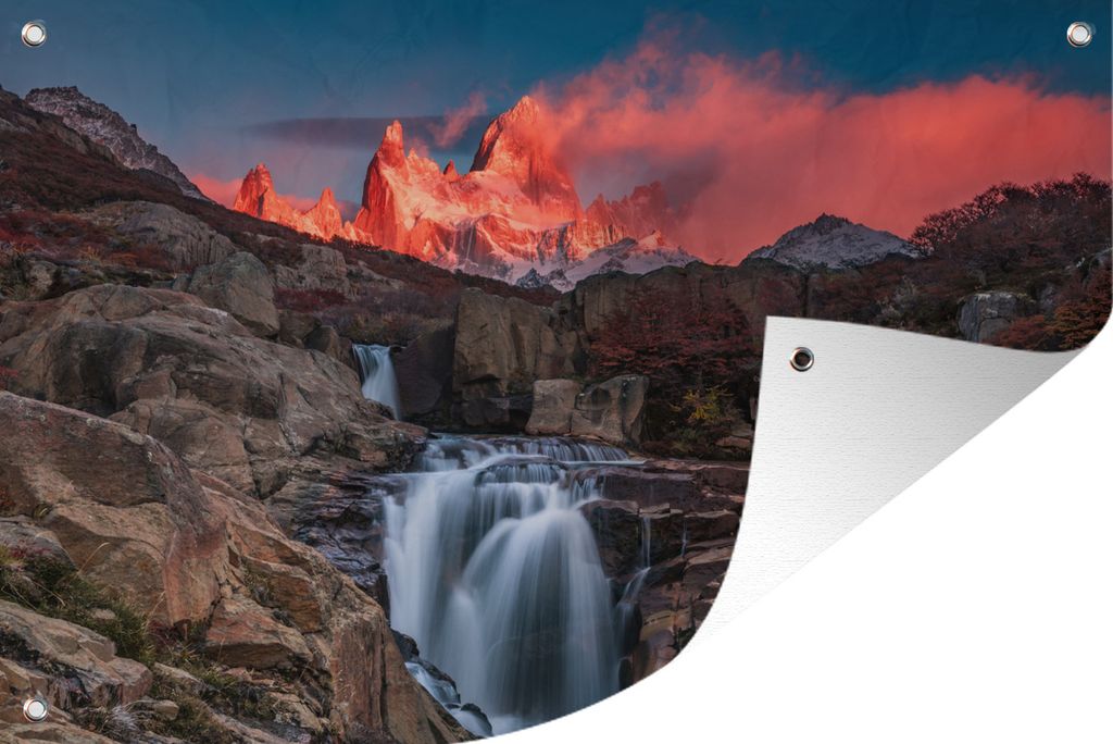 MuchoWow 90x60 cm Outdoor-Poster Gartendeko Sichtschutz Garten Poster für den Garten Fitz Roy, in Patagonien, Argentinien