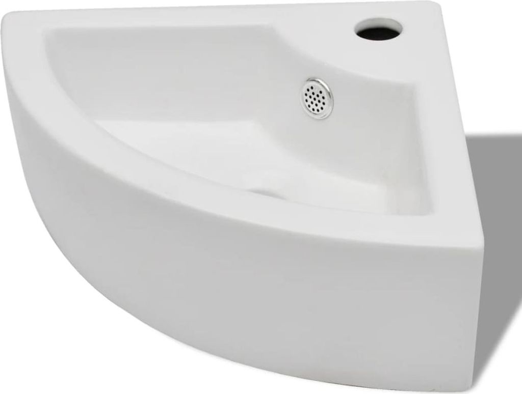 vidaXL Lavabo con troppopieno 45 x 32 x 12,5 cm Bianco Immagine del prodotto 