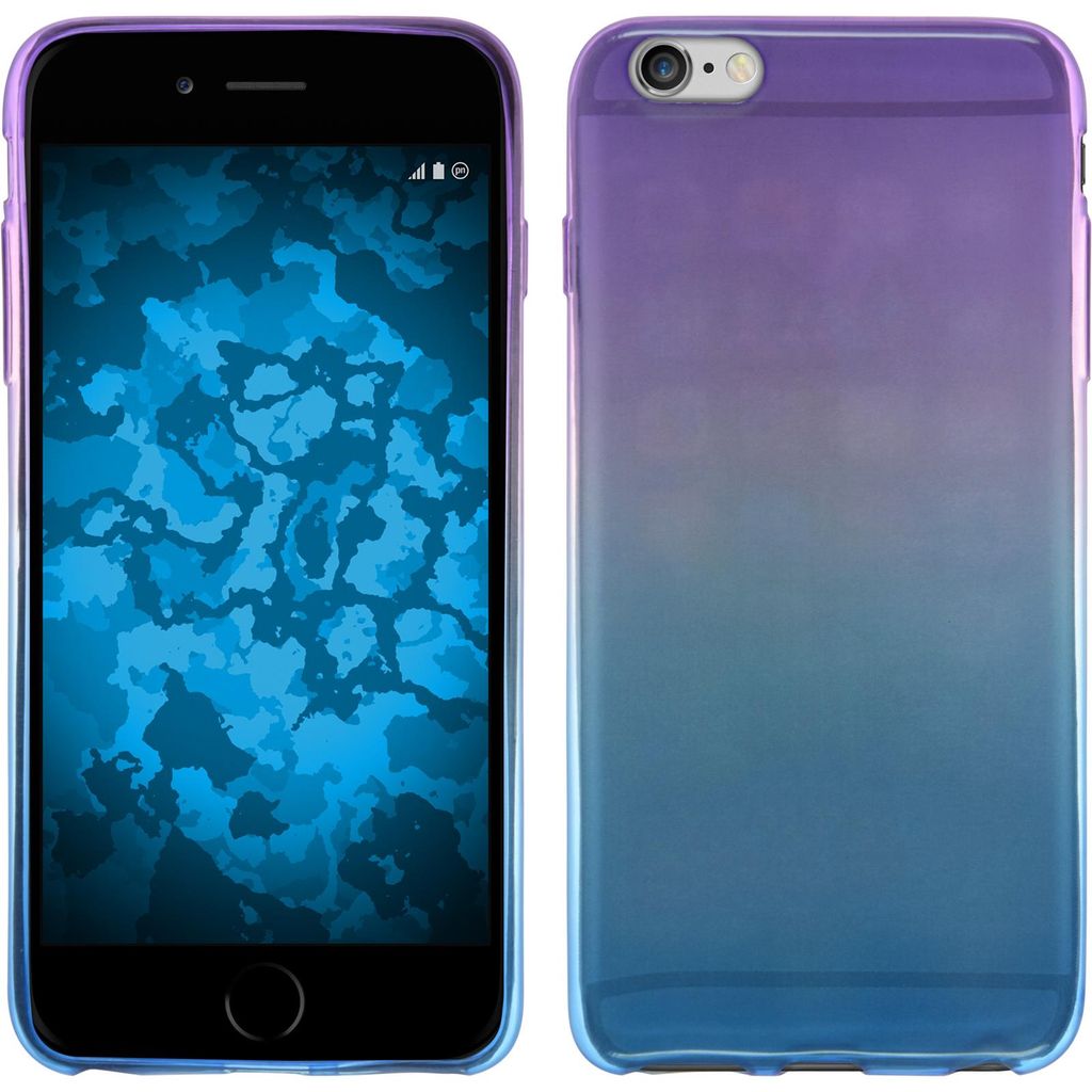 PhoneNatic Case kompatibel mit Apple iPhone 6 Plus / 6s Plus - Design:04 Silikon Hülle Ombrè + 2 Schutzfolien