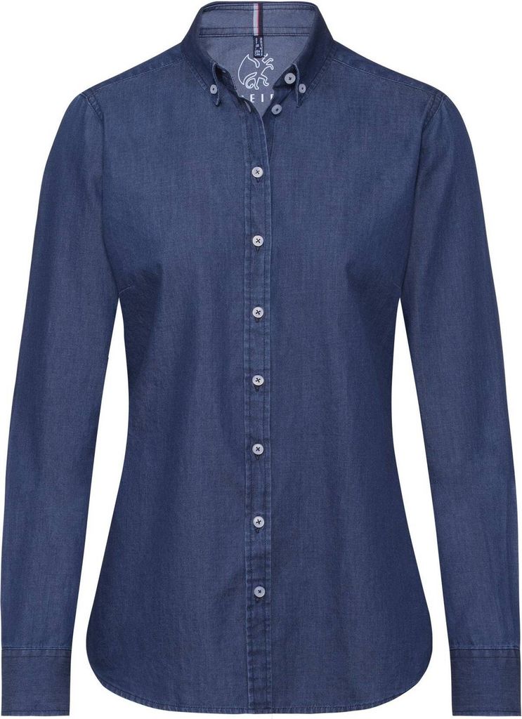 Greiff CASUAL Damen Jeansbluse Langarm Button-Down Blue Denim 36