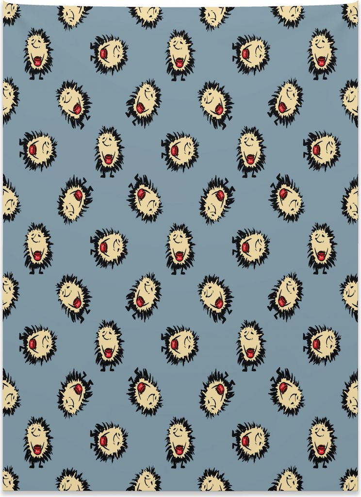 Abakuhaus Igel Wandteppich, Maskottchen mit Glas Marmelade aus Weiches Mikrofaser Stoff Kein Verblassen Klare Farben Waschbar, 110 x 150 cm, Mehrfa...