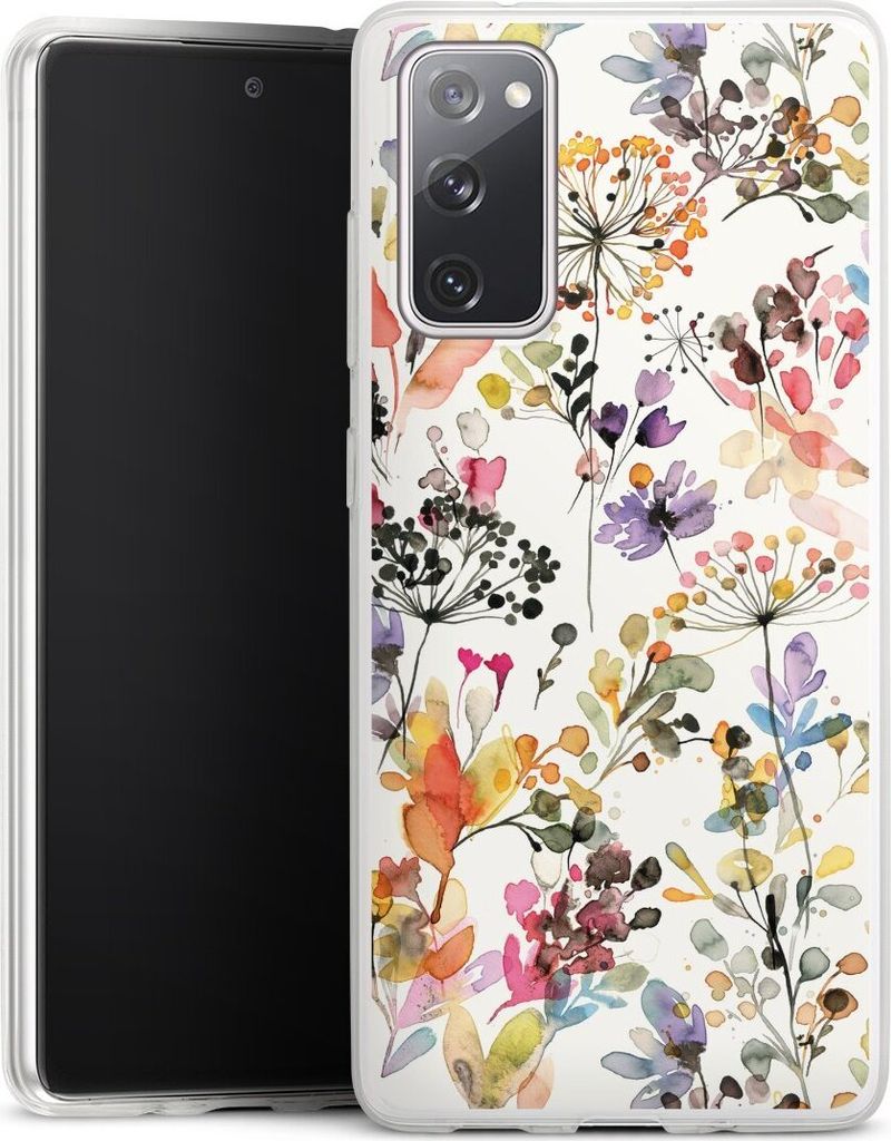 DeinDesign Slim Hülle für Samsung Galaxy S20 FE Silikon Case Ultra Dünn Handyhülle Blume Muster Pastell