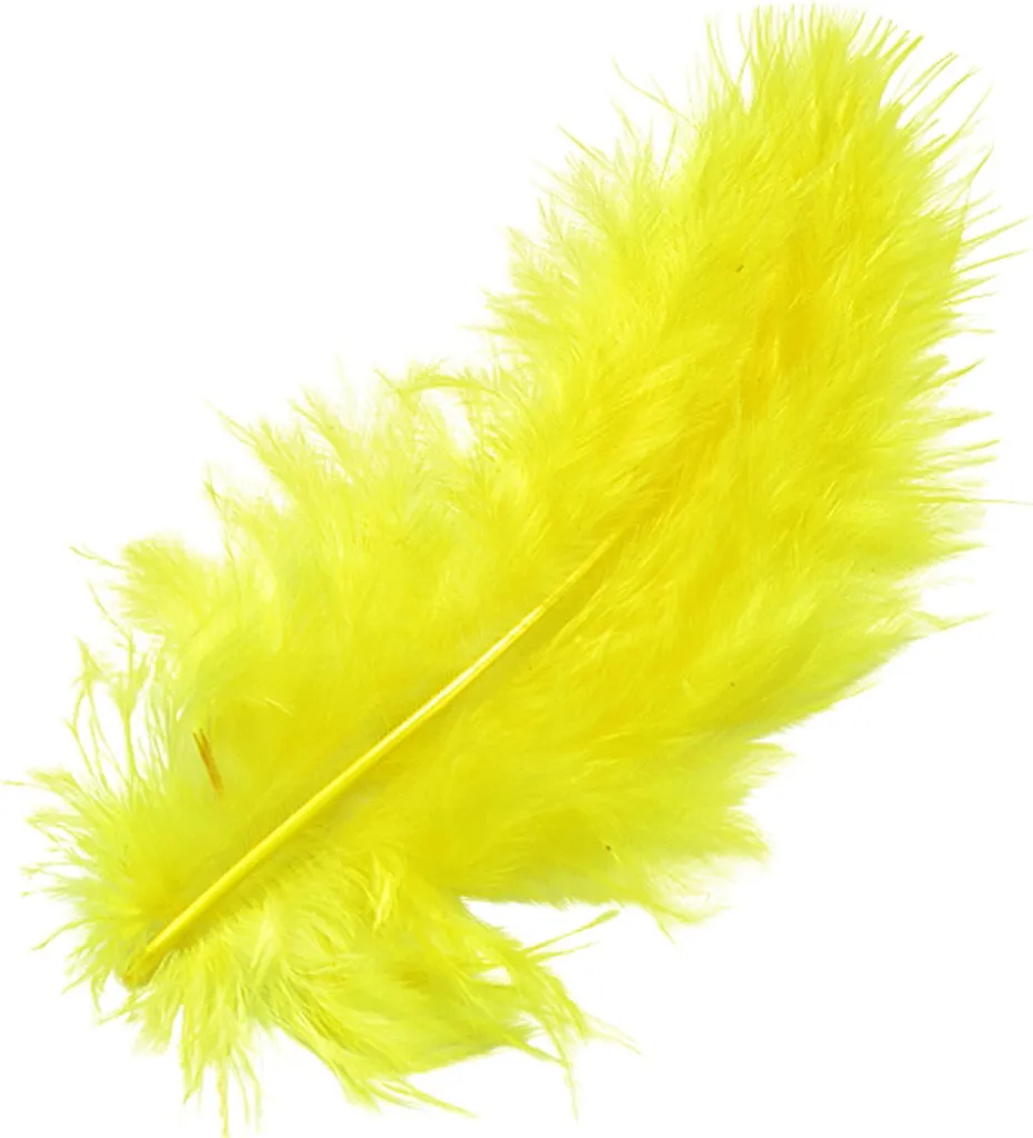 Plumes de Marabout Knorr Prandell 216619053 de 10cm Jaune Maïs 10pcs