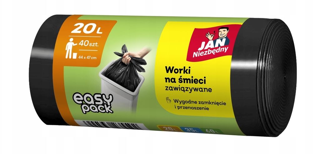 Jan Niezbędny Müllsäcke gebunden schwarz 20l 40 Stk