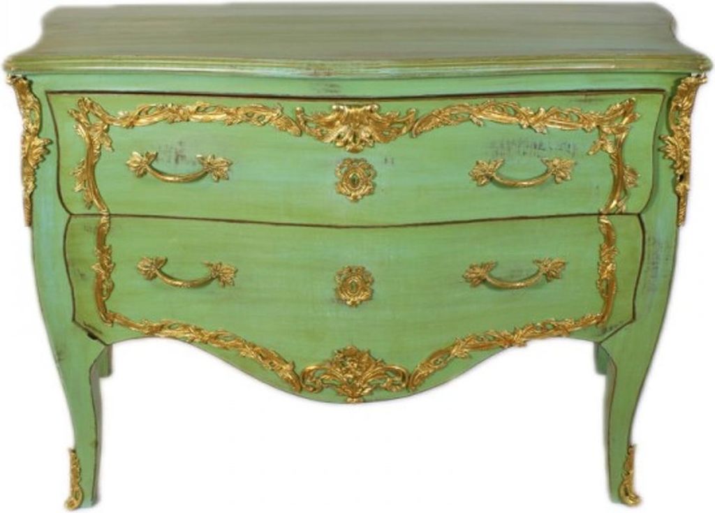 Casa Padrino Barock Kommode Antik Stil Grün 130 cm - Handgefertigt aus Massivholz