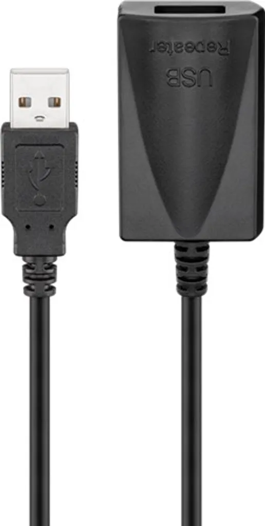 Goobay 68876 Cavo Prolunga USB 2.0 Attivo 5m | Ripetitore Oro-Nero
