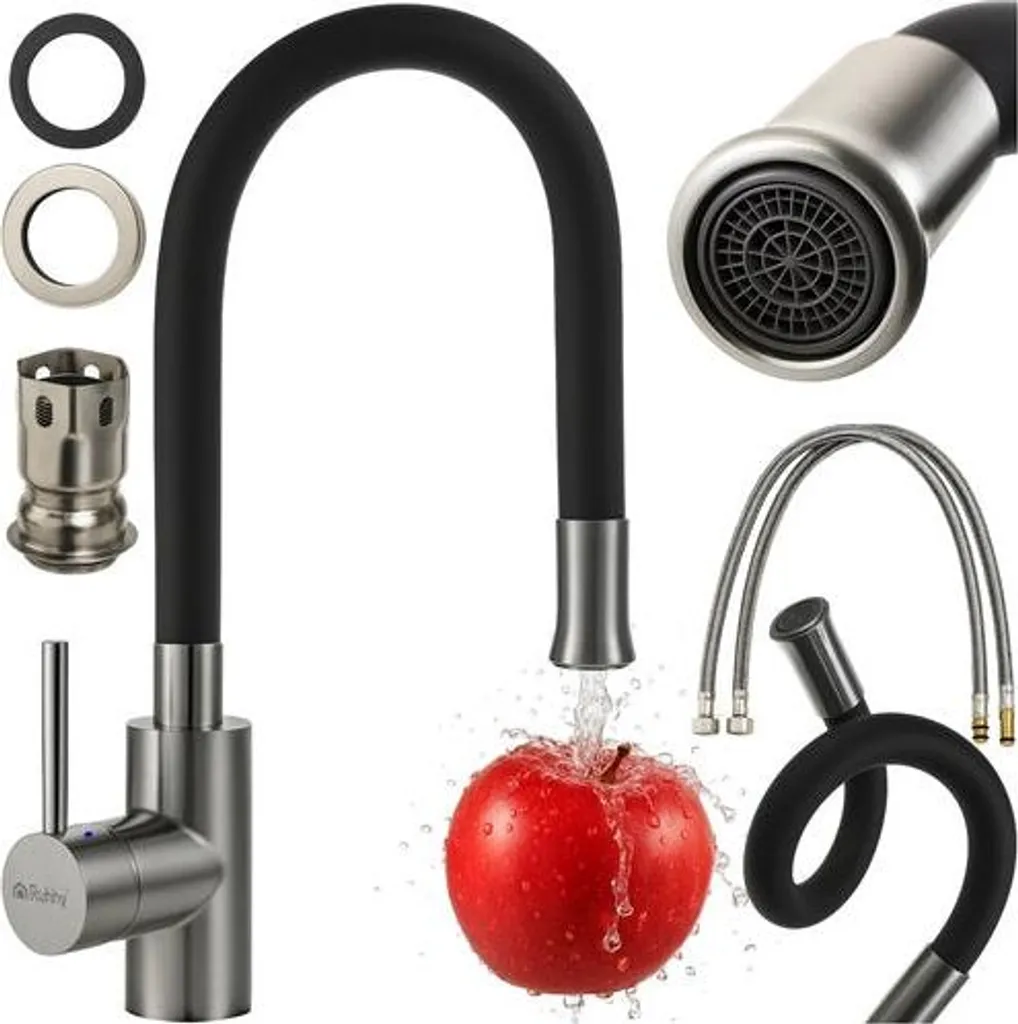 Rubinetto Cucina Acciaio Inox: Bocca Flessibile per Lavelli Grandi