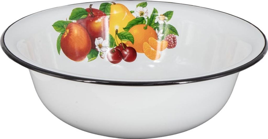 Früchte Emaille Schüssel RUND 9 Liter emailliert mit Motiv Produktbild 