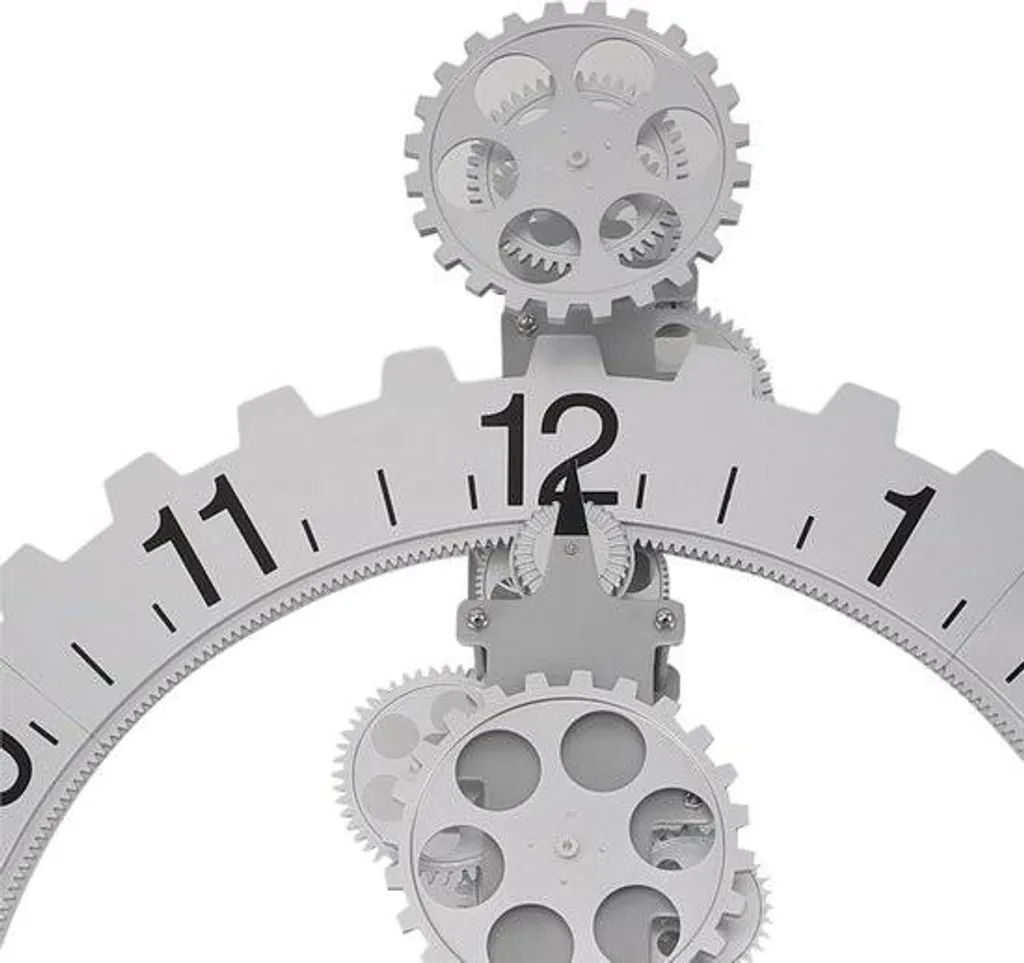 Horloge murale décorative à engrenages réels - Pendule industrielle 3D