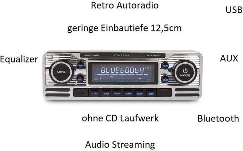 Caliber Retro Autoradio Usb/Sd/Bt 1 Din Rmd120Bt Immagine del prodotto 