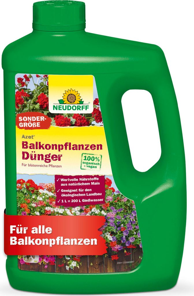 Neudorff - Azet BalkonpflanzenDünger 2L - 100 % organisch und vegan