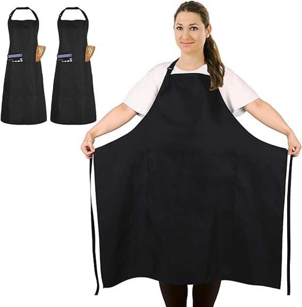 Set aus 2 Kochschürzen mit Taschen, geeignet zum Kochen, für handwerkliche Arbeiten, Backen, Malen, Gartenarbeit und Keramik.