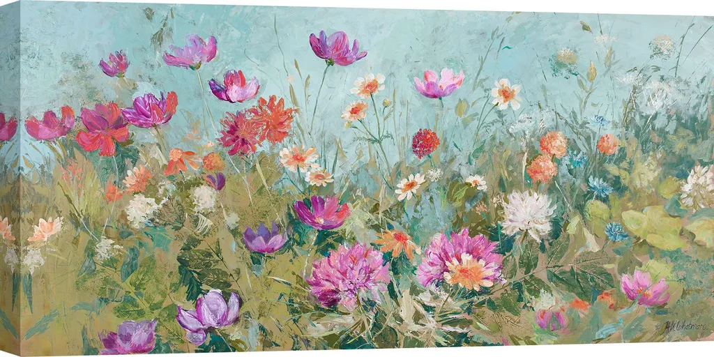 Décoration Murale Fleurie Brise d'été - Grande Toile Artiste 100x50