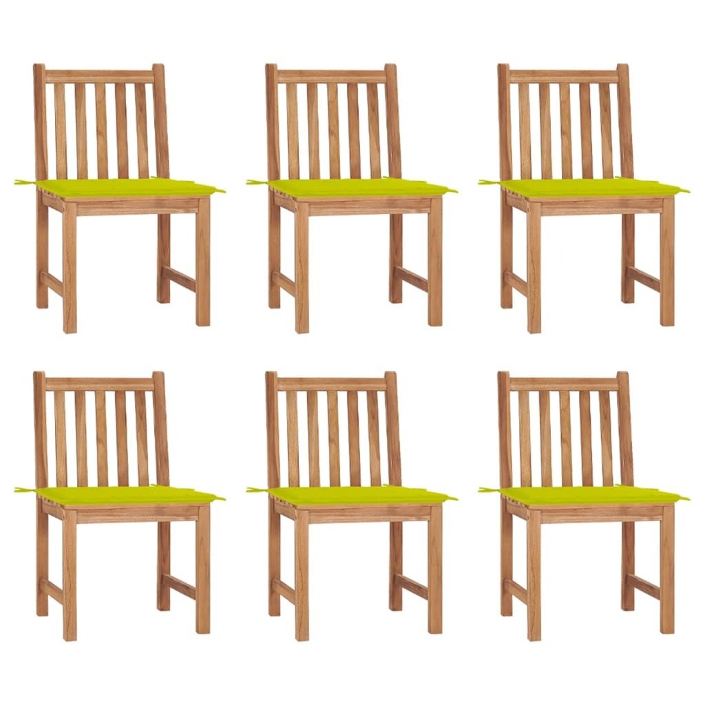 The Living Store Gartenstühle 6 Stk. mit Kissen Massivholz Teak
