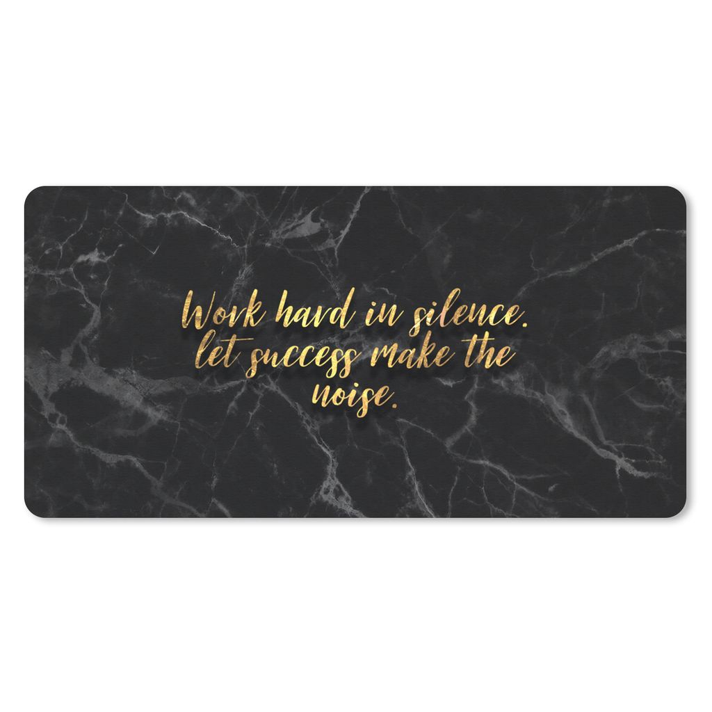 MuchoWow Schreibtischunterlage Zitate - Motivation - Gold - Marmor 80x40 cm - XXL Mauspad - Gaming Mauspad