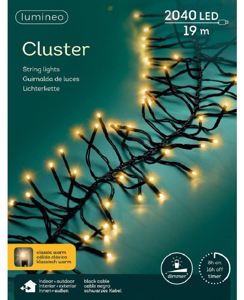 Kaemingk Lumineo Cluster Lichterkette 2040 LED klassisch Produktbild 