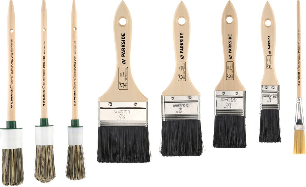 PARKSIDE® Pinsel-Set, 8-teilig / 4-teilig (Pinselset 8tlg.) Produktbild 