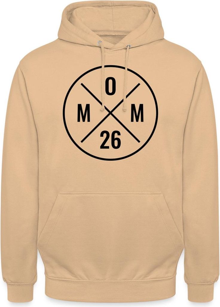 Spreadshirt Mom 2026 Modernes Mama Logo Schwangerschaft Uni Hoodie, M, Pfirsich
