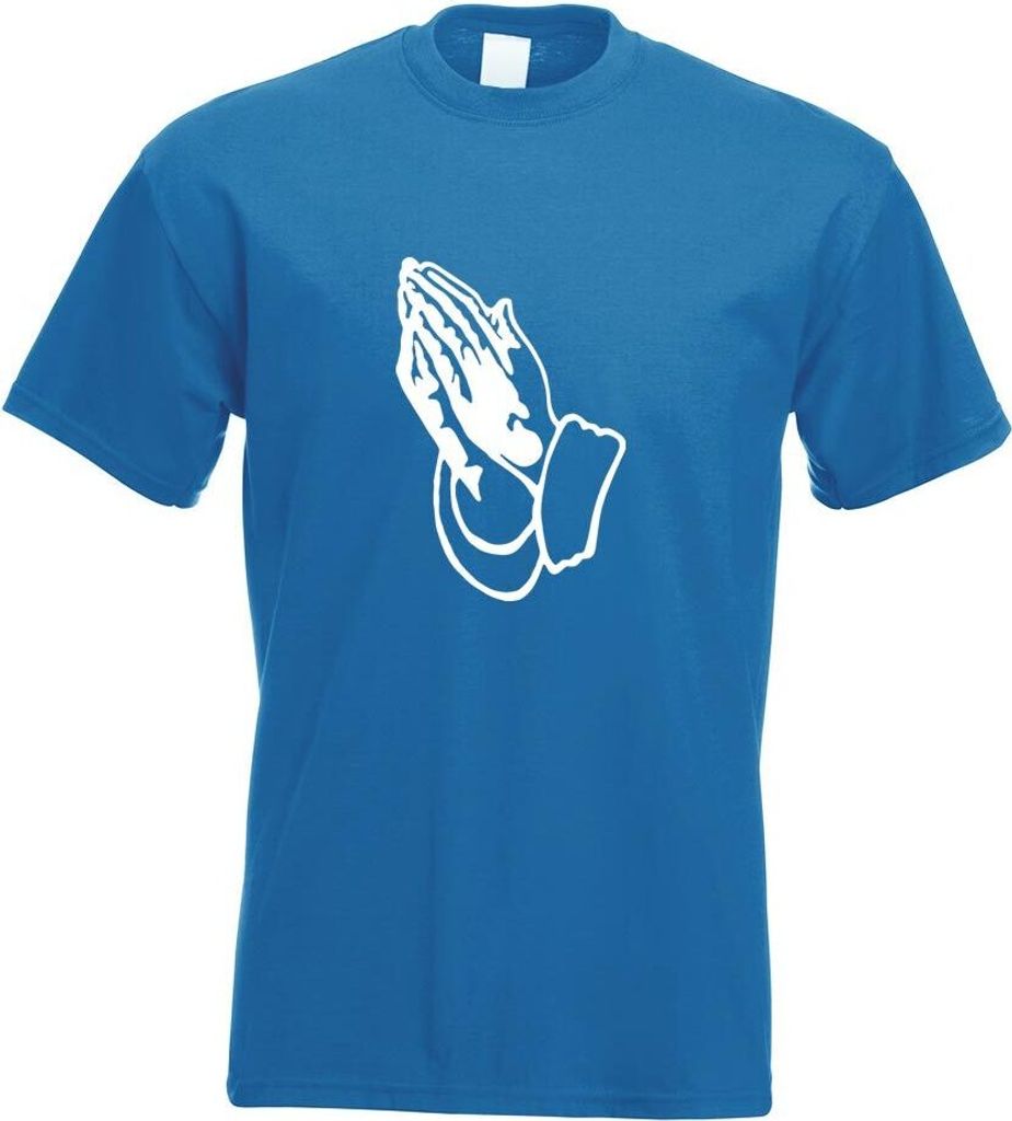 Kiwistar - T-Shirt - royal - Betende Hände Prayer Motiv Bedruckt Funshirt Design Print - mit Motiv Bedruckt - Funshirt Design - Sport - Freizeit -...