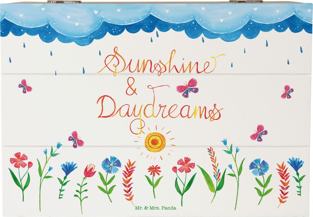 Mr. & Mrs. Panda Holztruhe Sunshine and Daydreams 22 x 15 cm - Geschenk, Box, Sommer, Zitat, Sun Express, Erinnerungskiste, Traum, Truhe, Erinnerun...