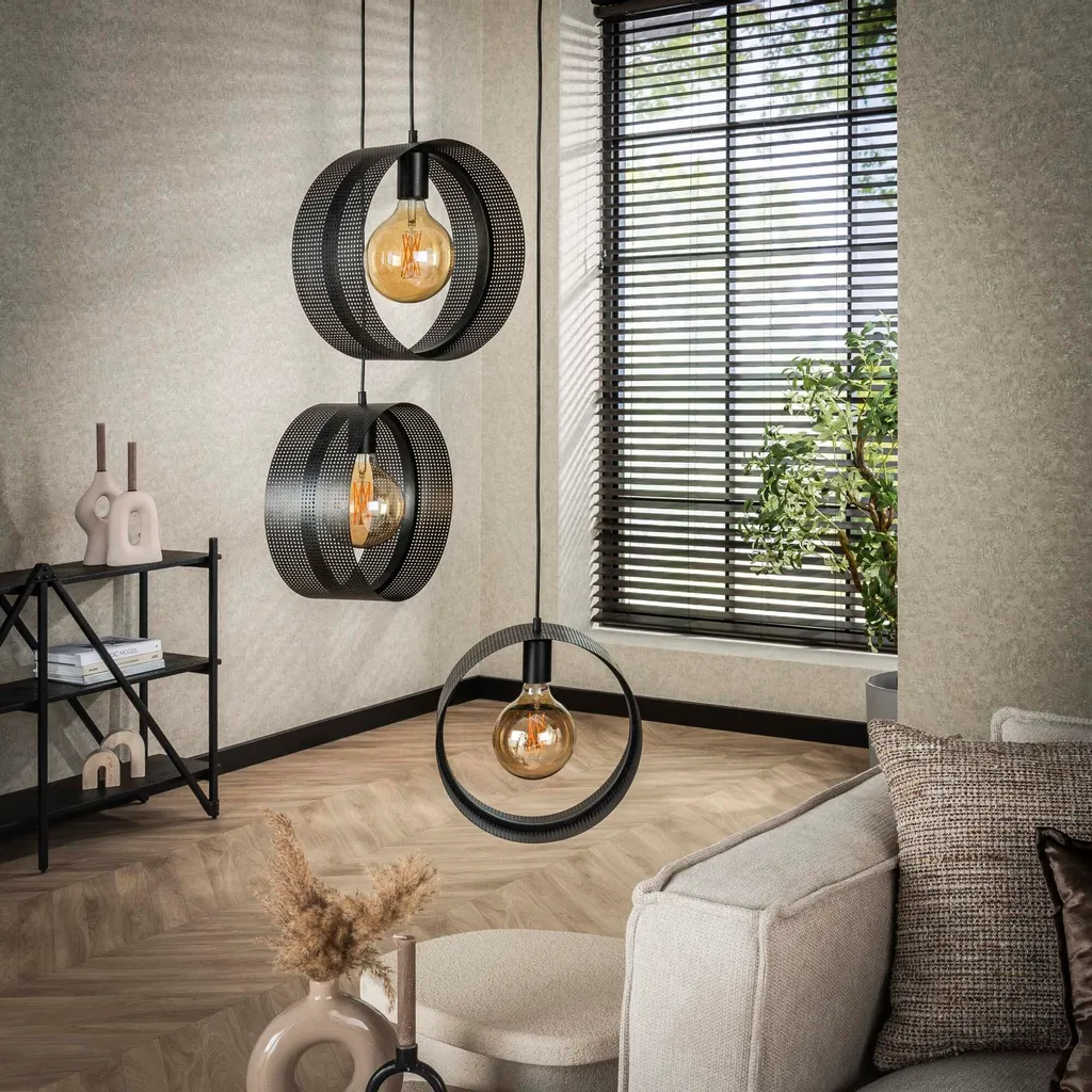 Plafonnier Ring 50 cm : Solution éclairage sans éblouissement noir - 3