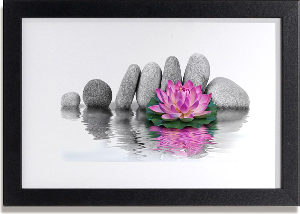 Bild 30x20 MDF-Rahmen Wandkunst Blumen-Stones-Kunst Produktbild 