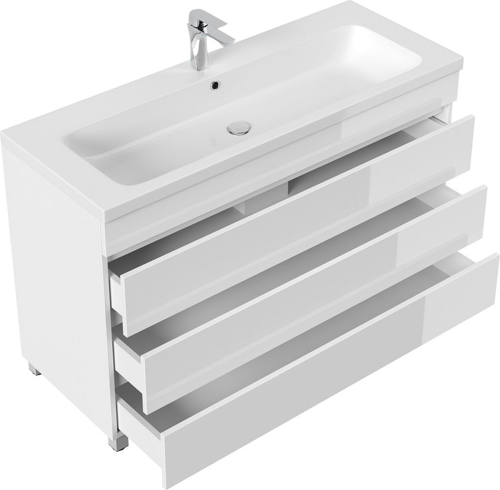 Wastafelmeubel voor badkamer, model "Fellini 120", wit, Productafbeelding 