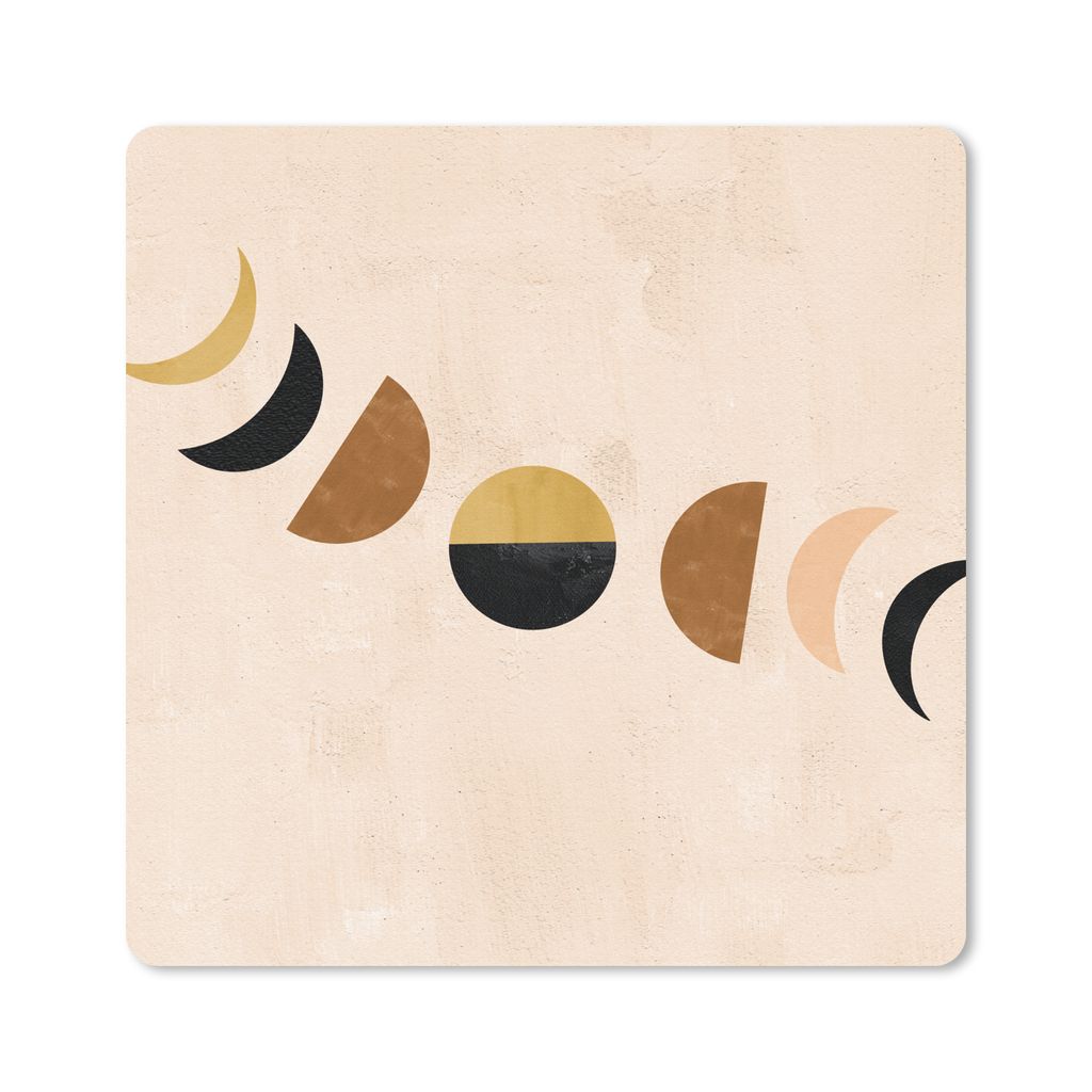 MuchoWow Mauspad Mousepad Mond - Boho - Pastell - Raum 20x20 cm - Mousepads - Maus Mat - Pad - Mausunterlage - Desk Mat - Bureauartikeln