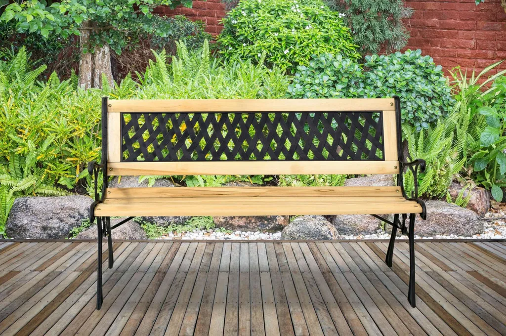 Banc en fonte KARO design rétro - Structure durable et dossier décoratif