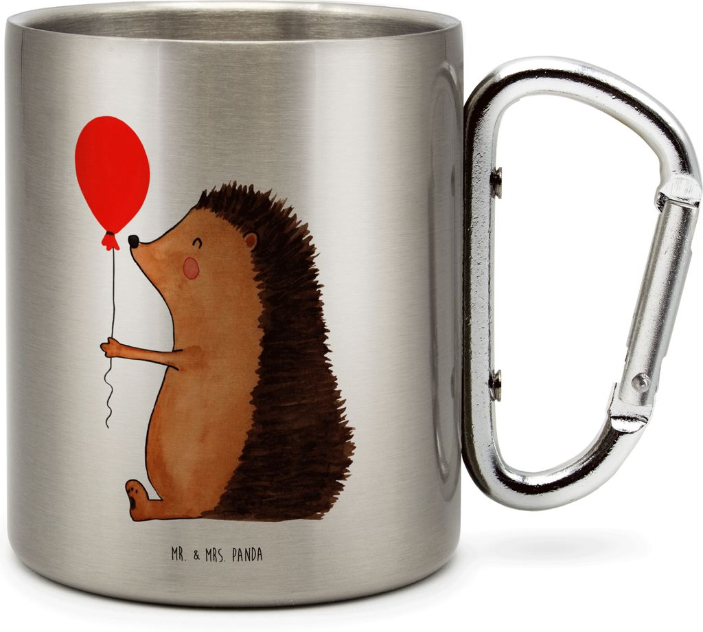 Mr. & Mrs. Panda Edelstahl-Thermobecher Igel Luftballon - Transparent - Geschenk, Gute Laune, thermotasse, Teetasse, Thermobecher, Herzlichen Glüc...