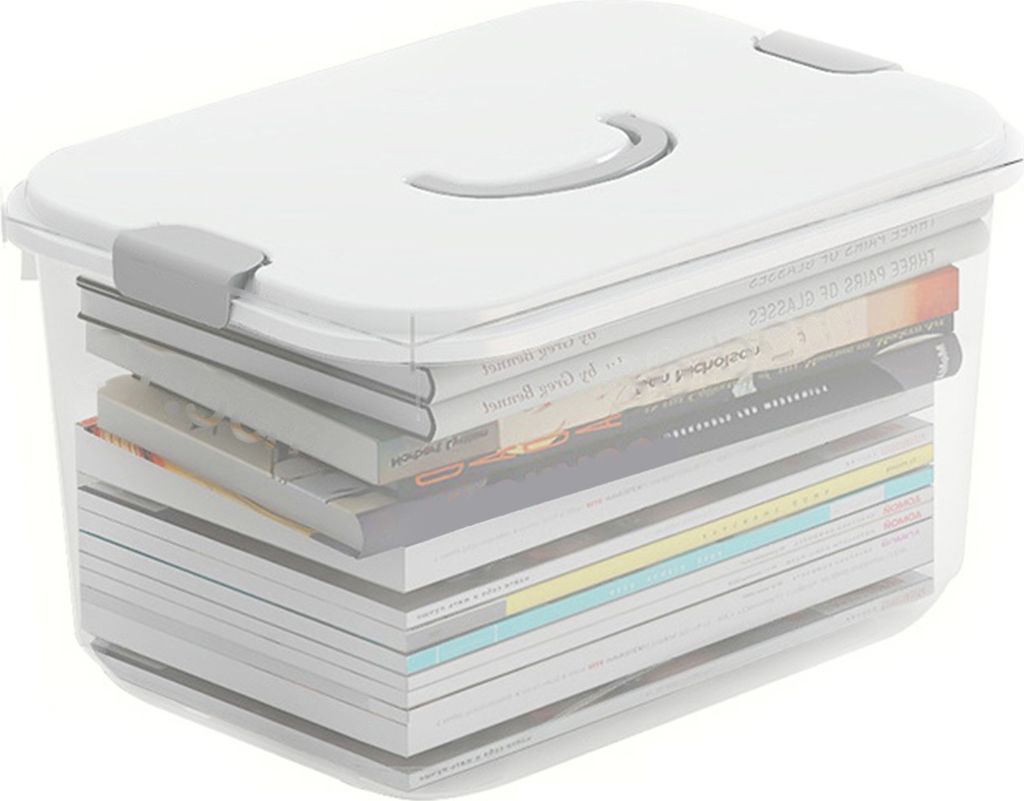 Aufbewahrungsbox mit abnehmbarem Deckel, transparentem Griff, multifunktionaler tragbarer Sortierkasten aus Kunststoff für Kleidung und Spielzeug,...