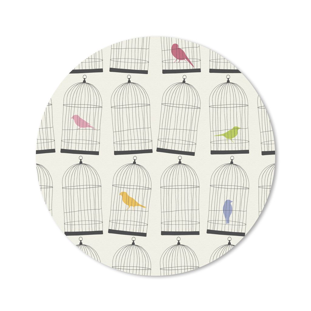 MuchoWow Mauspad Mousepad Vogel - Käfig - Muster 40x40 cm - Mousepads - Maus Mat - Pad - Mausunterlage - Schreibtisch Accessoires