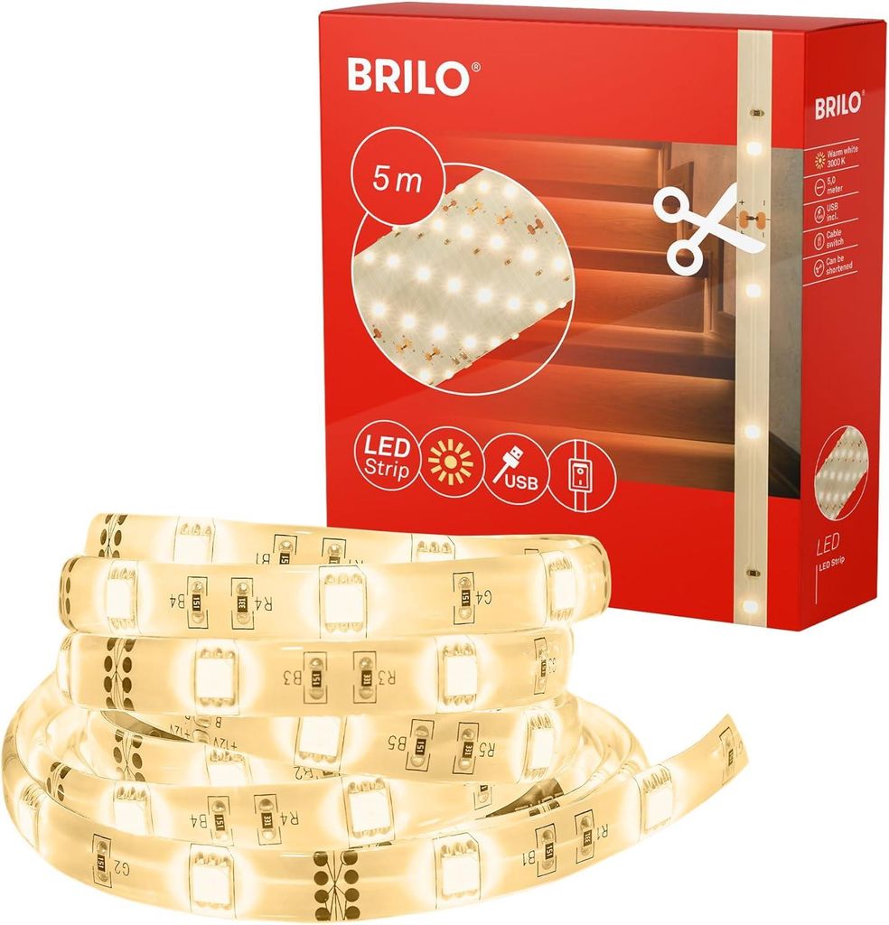 BRILONER VARMA Striscia LED, 5 m, interruttore a cavo, Immagine del prodotto 