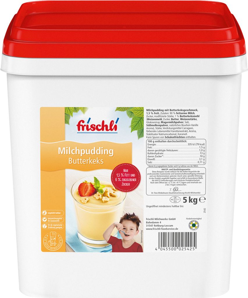 Frischli Milchpudding Butterkeks aus feiner fettarmer Milch 5000g