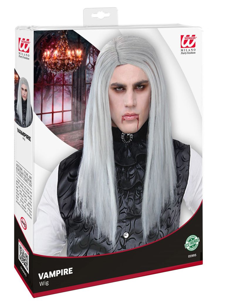 Viving Vampir Perücke Für Herren – One Size, Schwarz Mit Grautönen, Für Halloween & Kostümpartys