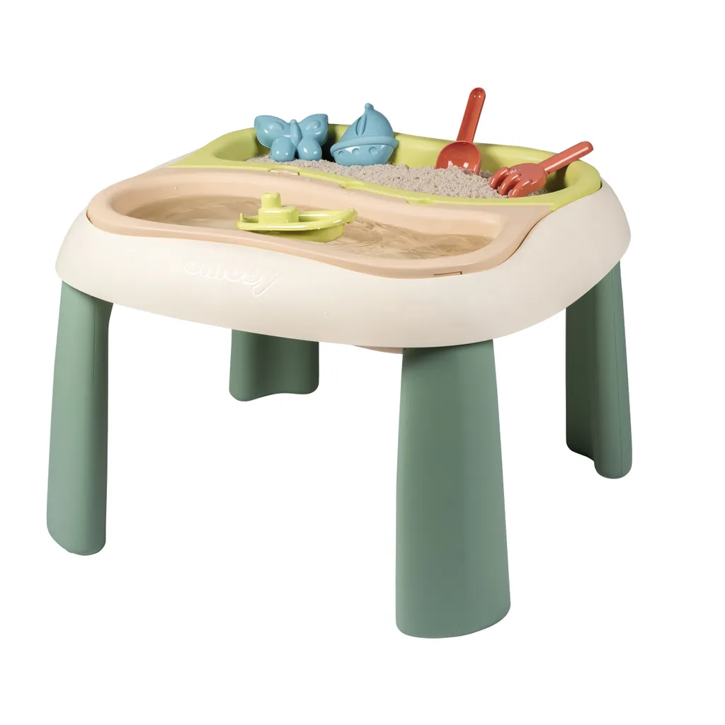 Table Sable et Eau Smoby Life avec couvercle et bacs amovibles