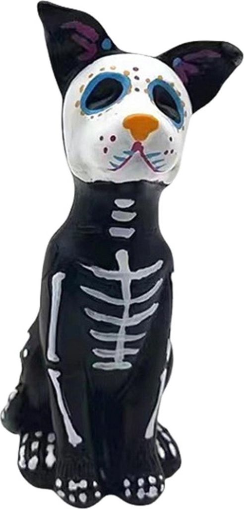 Halloween Hund Katze Ornament Spukhaus Dekoration Geist Tier Skulptur Harz Handwerk Schädel Skulptur Home Desktop Decor