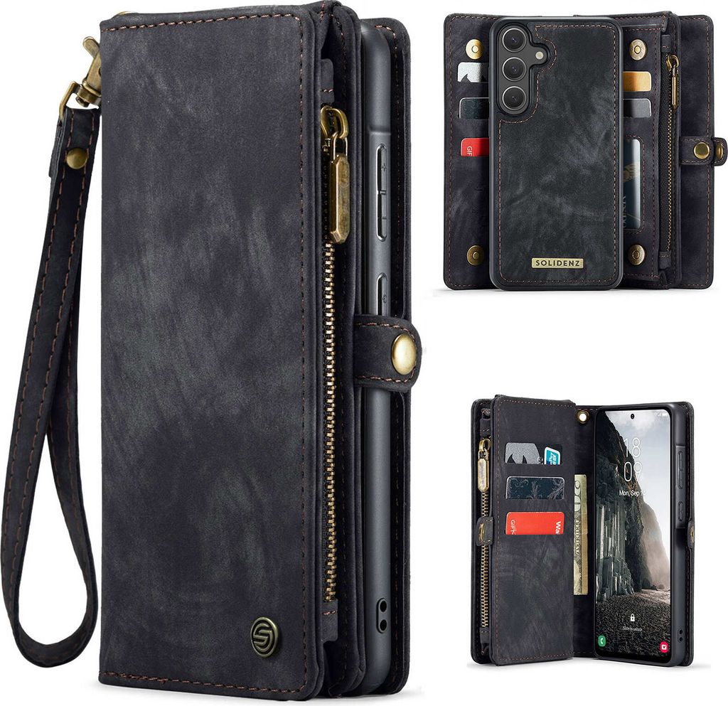 Solidenz Urban Wallet Samsung Galaxy S25 Hülle - Zwart
