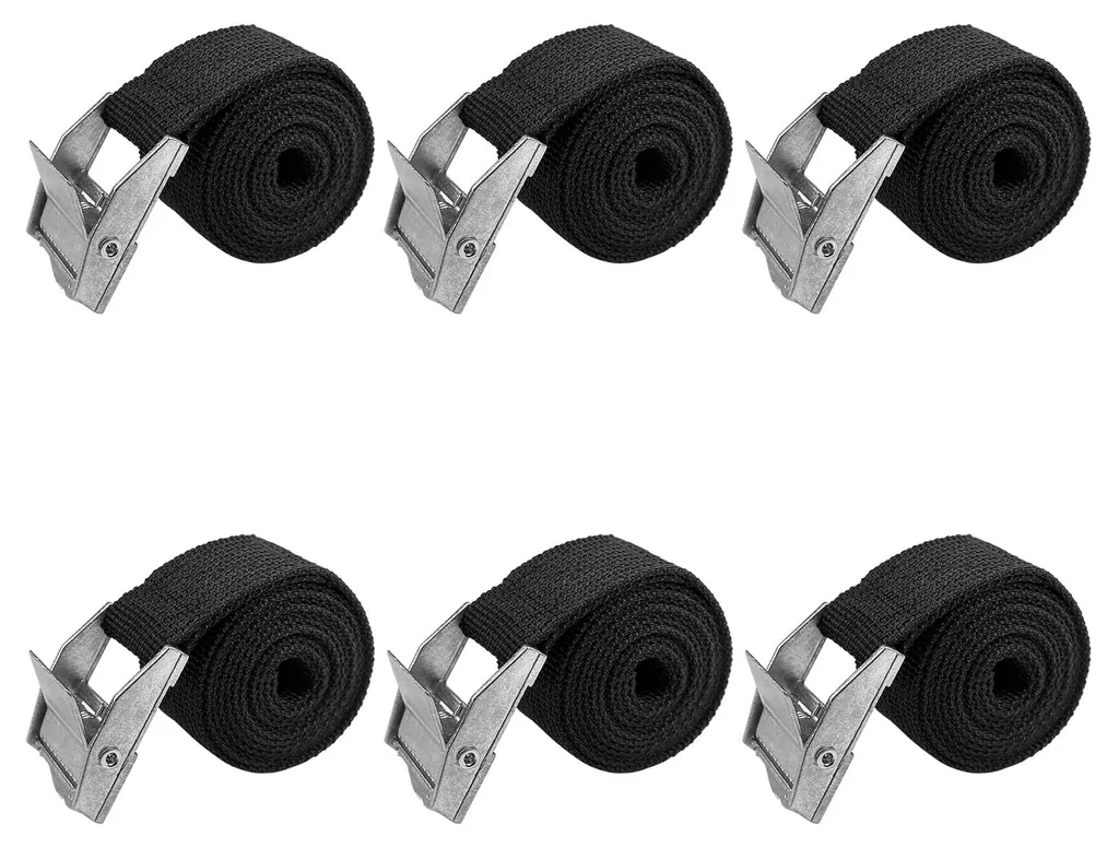 Lot de 6 sangles à cliquet 100 cm en zinc pour arrimage charge 250 kg