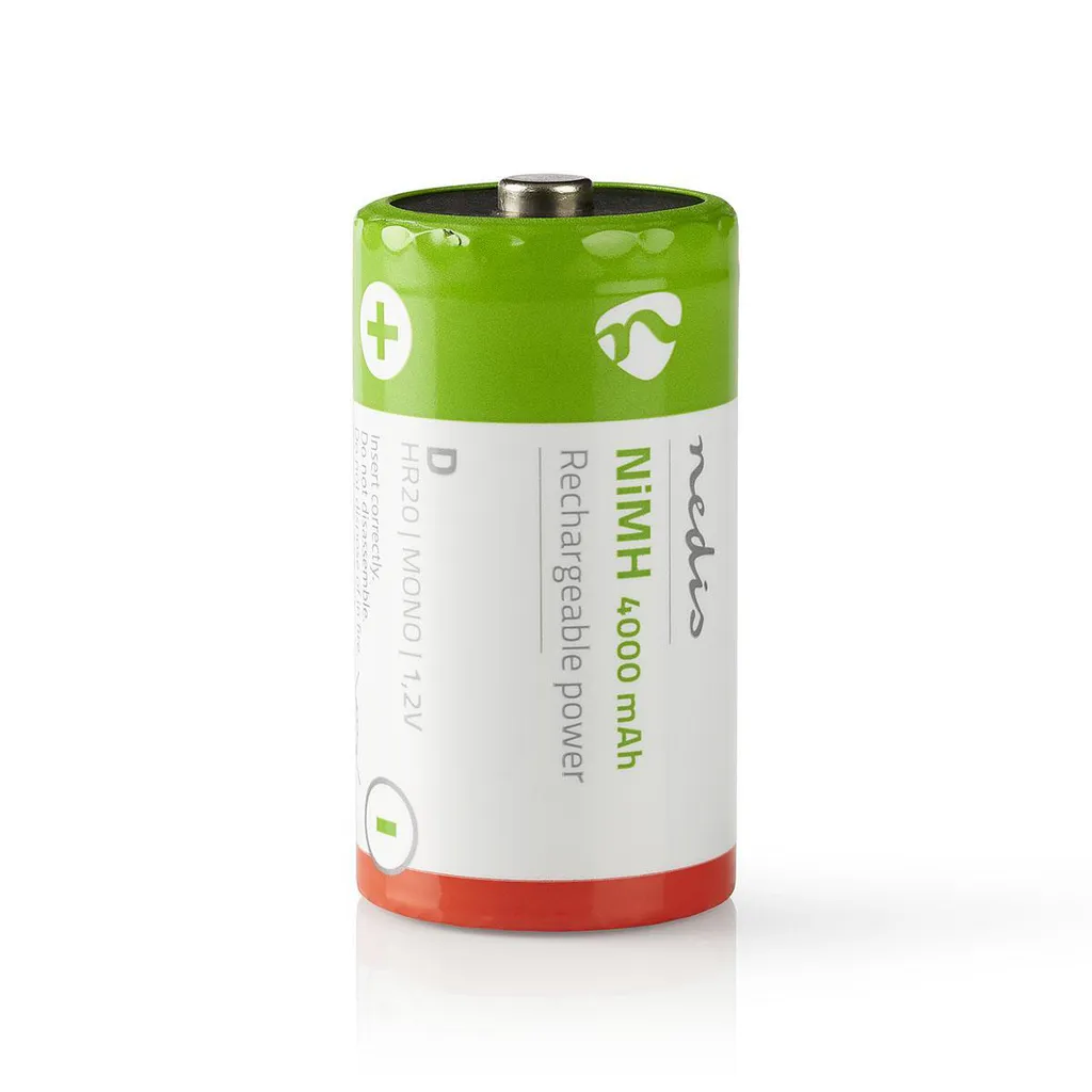 Piles Rechargeables D HR20 4000 mAh Nedis pour Appareils à Fort Courant