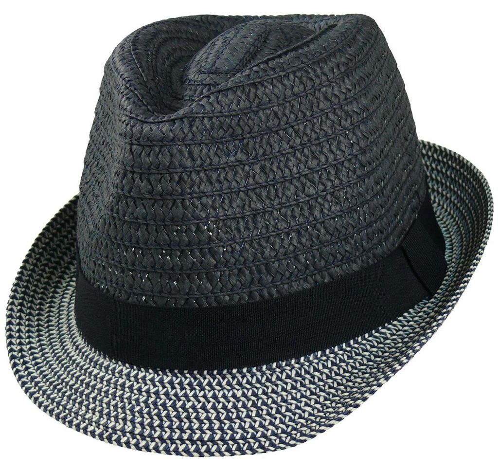 Kinder Trilbyhut Strohhut Sommerhut Sonnenhut Hut, marine, Produktbild 