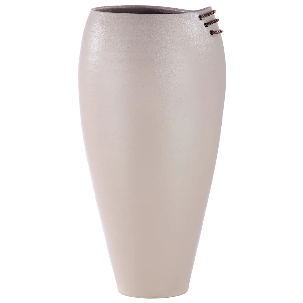 Vase Gilde Coimbra en céramique grise, conique, H 62 cm, réf 28991