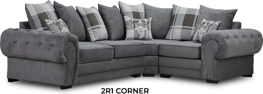 Ecksofa italienischer Stil Bequemes Design Sofa Polster Textil Wohnzimmer Stoff