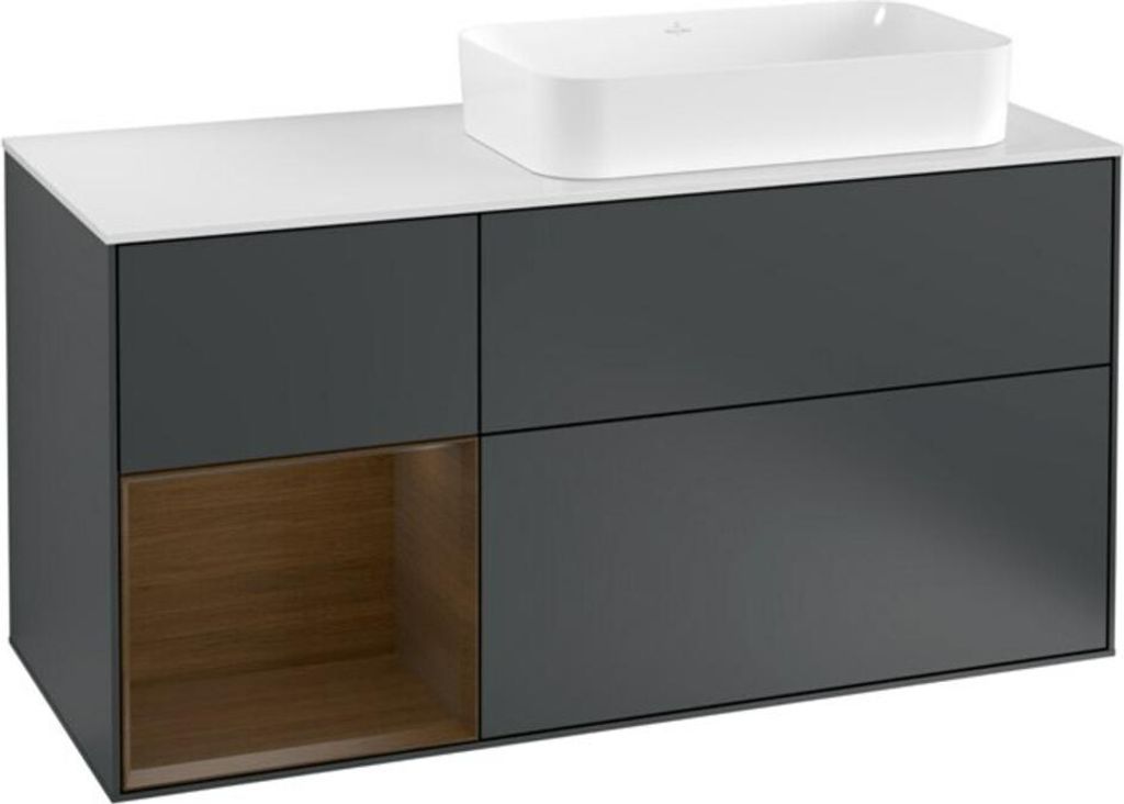 V&B Waschtischunterschrank Wandbeleuchtung Finion 120cm, Pl w m, Rg l wal ven, md b m Lac