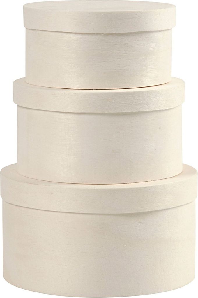 Spanschachtel, rond, 10+11+13 cm, Pappel, 1 set Productafbeelding 
