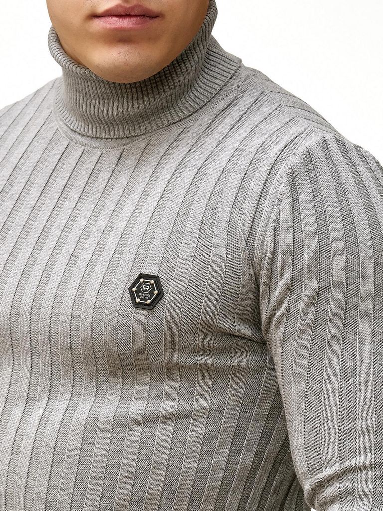 Red Bridge Herren Strickpullover Rollkragen- Pullover Upright Grau XL