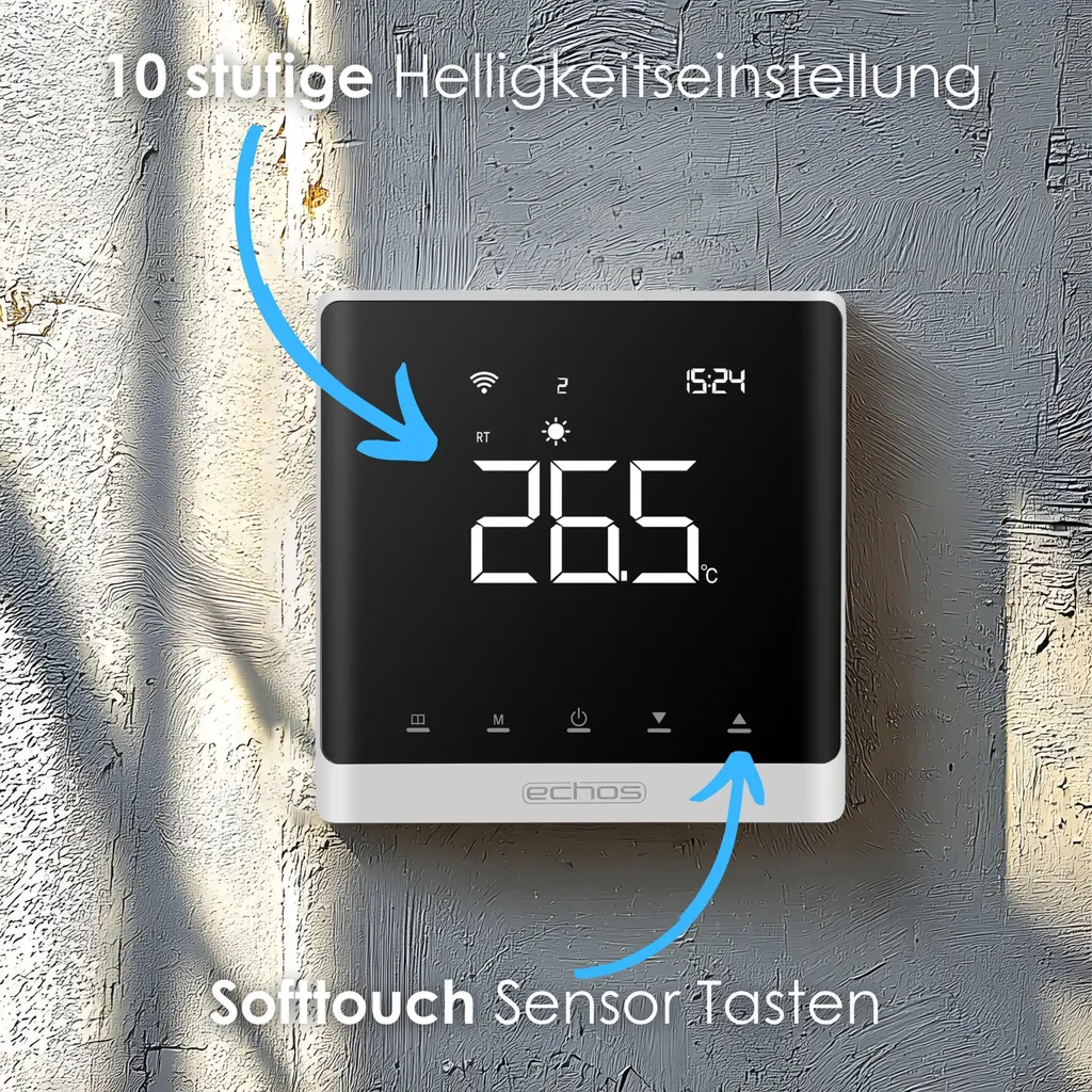 Thermostat Mural Echos Chauffage Sol WLAN Tuya Smart Life Programmable