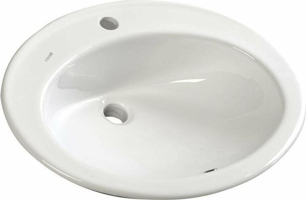 Lavabo in Vetroceramica TROPICO 58x46cm, da incasso, bianco Immagine del prodotto 